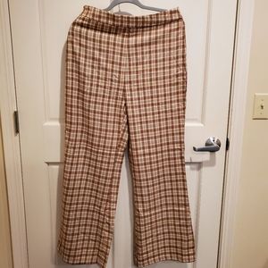 Women's Spring High Waisted Plaid Pant